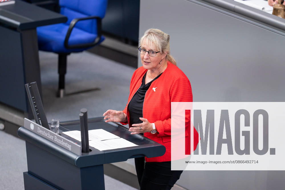 GER, Berlin, 93. Sitzung des Deutschen Bundestages im Plenarsaal des Reichstagsgebäudes. Ina Latendorf Gruppe Die Linke, steht am Rednerpult und spricht