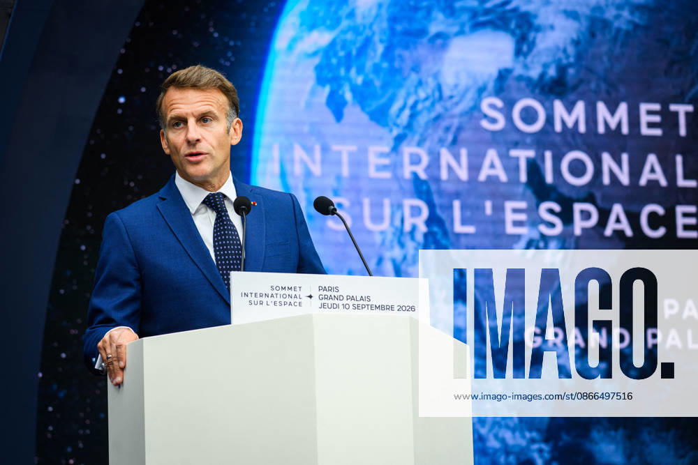 Emmanuel Macron, President of the French Republic, at the International Space Summit at the Grand Palais in Paris, France, on September 10, 2026. Caught between the United States and China, Europe intends to defend its position at the first international summit in Paris—an event snubbed by the American giants and one that the German chancellor, despite being a co-organizer, is not attending. Eric Tschaen Pool Bestimage International Space Summit at the Grand Palais in Paris on September 10, 2026 Caught between the United States and China, Europe intends to defend its position at the first international summit in Paris—an event snubbed by the American giants and attended without the German chancellor, one of the event’s co-hosts Paris, Fran