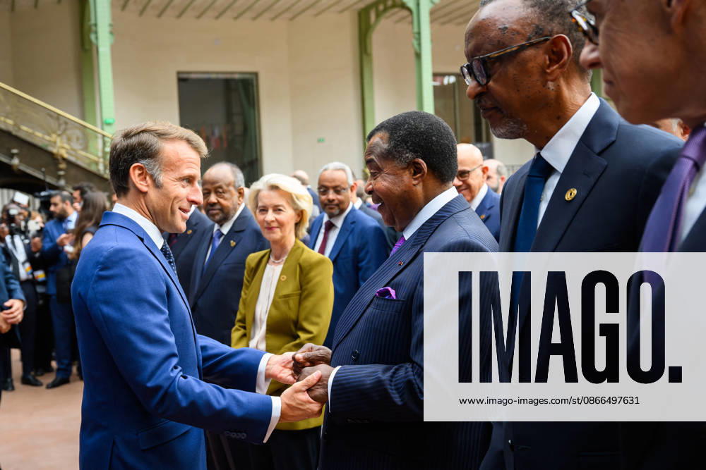 Emmanuel Macron, President of the French Republic, greets Denis Sassou Nguesso, President of the Congo, and Paul Kagame, President of Rwanda, during the International Space Summit at the Grand Palais in Paris, France, on September 10, 2026. Caught between the United States and China, Europe intends to defend its position at the first international summit in Paris—an event snubbed by the American giants and one in which the German chancellor, a co-organizer, is not participating. Eric Tschaen Pool Bestimage International Space Summit at the Grand Palais in Paris on September 10, 2026 Caught between the United States and China, Europe intends to defend its position at the first international summit in Paris—an event snubbed by the American g