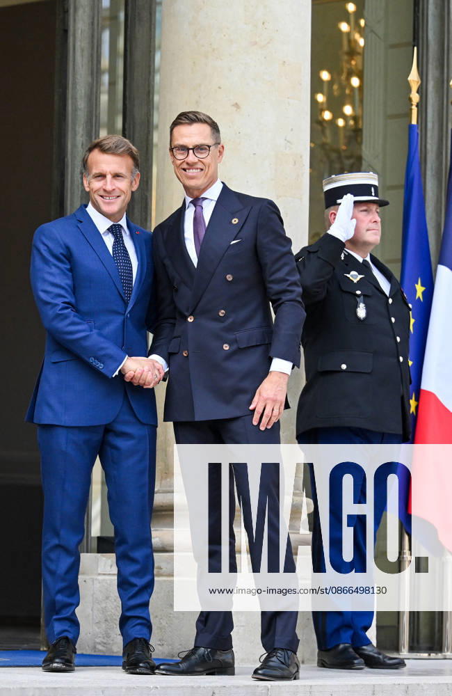 French President Emmanuel Macron welcomes Finnish President Alexander Stubb to the Élysée Palace in Paris, France, on September 10, 2026. Christian Liewig Bestimage French President Emmanuel Macron welcomes Finnish President Alexander Stubb to the Élysée Palace in Paris, France, on September 10, 2026 Paris, France