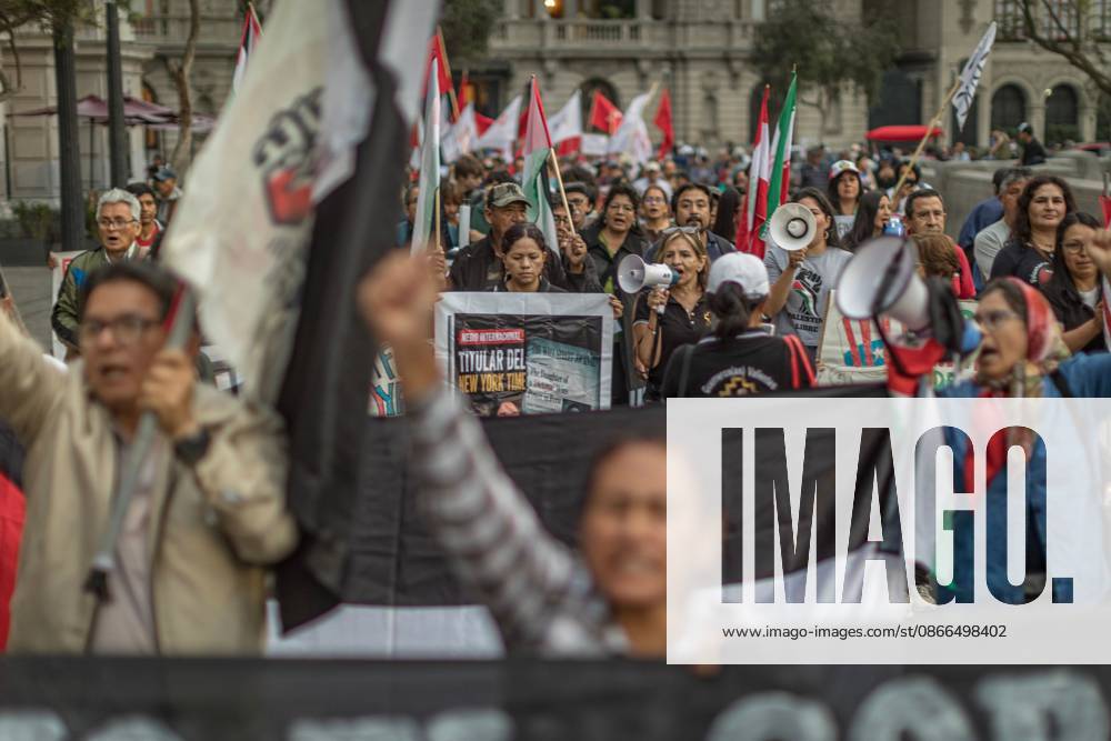 Protesters Rally Against Marco Rubios Visit to Peru LIMA, PERU SEPTEMBER 9, 2026: Protesters from left-wing civic and university collectives gather at Plaza San Martin in central Lima to demonstrate against the official visit of U.S. Secretary of State Marco Rubio to Peru. The demonstrators marched through the city centre into the evening during Rubios South American tour. Lima Peru