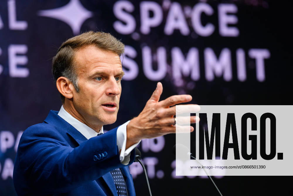 SIE International Space Summit - Paris French President Emmanuel Macron, delivers a speech during the International Space Summit at Grand Palais in Paris, France on September 10, 2026. Photo by Eric Tschaen Pool ABACAPRESS.COM Paris IDF France