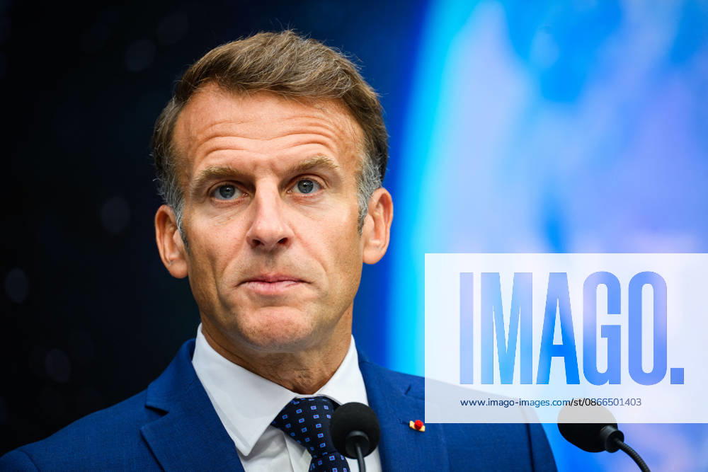 SIE International Space Summit - Paris French President Emmanuel Macron, delivers a speech during the International Space Summit at Grand Palais in Paris, France on September 10, 2026. Photo by Eric Tschaen Pool ABACAPRESS.COM Paris IDF France
