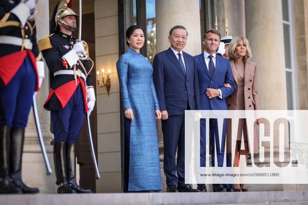 Paris, France le 10 septembre 2026 - Accueil du M. TO Lam, President de la Republique socialiste du Vietnam et de Mme NGO Phuong Ly par le President de la Republique et Mme Brigitte MACRON