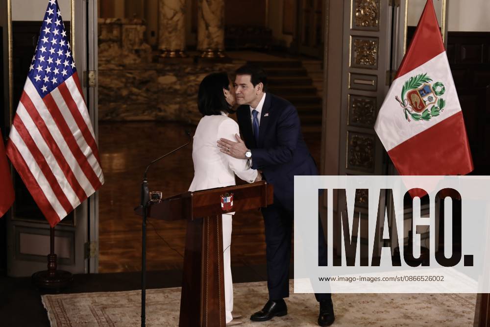 US Secretary of State Marco Rubio is welcomed by Peruvian President Keiko Fujimori in Peru LIMA, PERU - SEPTEMBER 10: U.S. Secretary of State Marco Rubio (R) meets with Peruvian President Keiko Fujimori (L) at the Government Palace on September 10, 2026, in Lima, Peru. Following his visits to Colombia and Ecuador, the Secretary of State arrived in Lima to discuss key issues on the bilateral agenda, including security, the fight against drug trafficking, and trade. Peru is also expected to become part of the so-called Shield of the Americas, a U.S.-led regional security initiative. The meeting marked the first meeting between the governments of Peru and the United States. Klebher Vasquez Anadolu Lima Peru. Editorial use only. Please get
