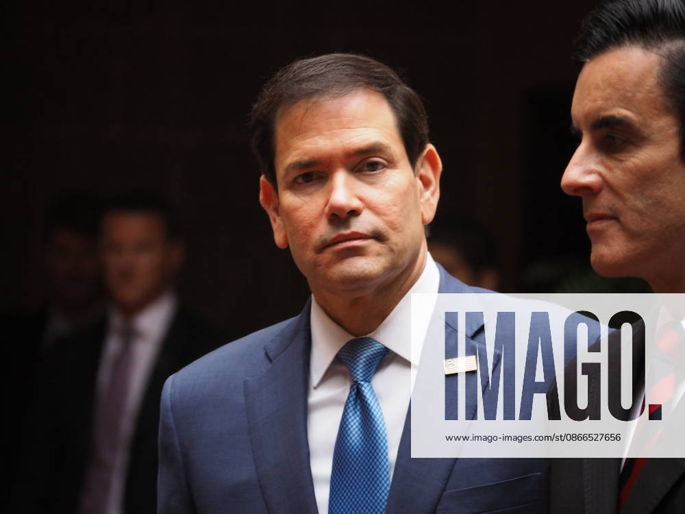 U.S. Secretary of State Marco Rubio (L) is received by Carlos Espa y Garces-Alvear (R) Minister of Foreign Affairs, during an official visit to Peru to discuss matters of state. Lima Peru - ZUMAg240 20260910_zip_g240_008