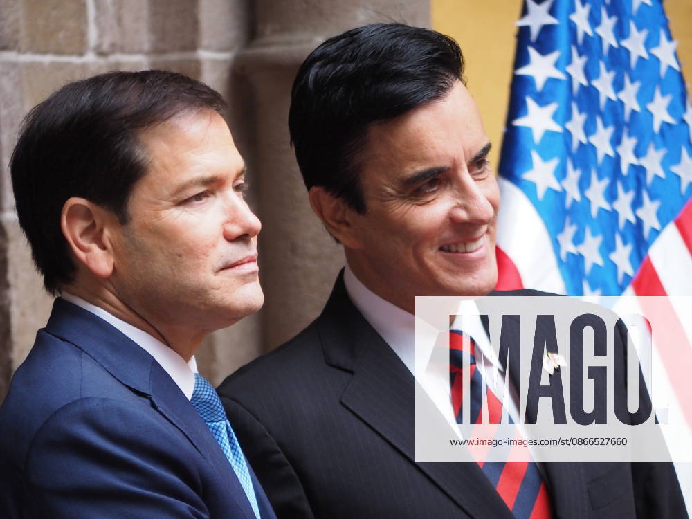 U.S. Secretary of State Marco Rubio (L) is received by Carlos Espa y Garces-Alvear (R) Minister of Foreign Affairs, during an official visit to Peru to discuss matters of state. Lima Peru - ZUMAg240 20260910_zip_g240_010