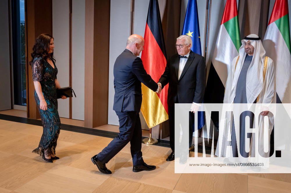 Bundespräsident, Scheich Mohammed Bin Zayed Al Nahyanin Berlin, Defilee, Spreebogen, Regierender Bürgermeiste,r Kai Wegner, Senatorin für Bildung, Jugend und Familie, Katharina Günther-Wünsch, Bundespräsident, Frank-Walter Steinmeier, Berlin Berlin GER