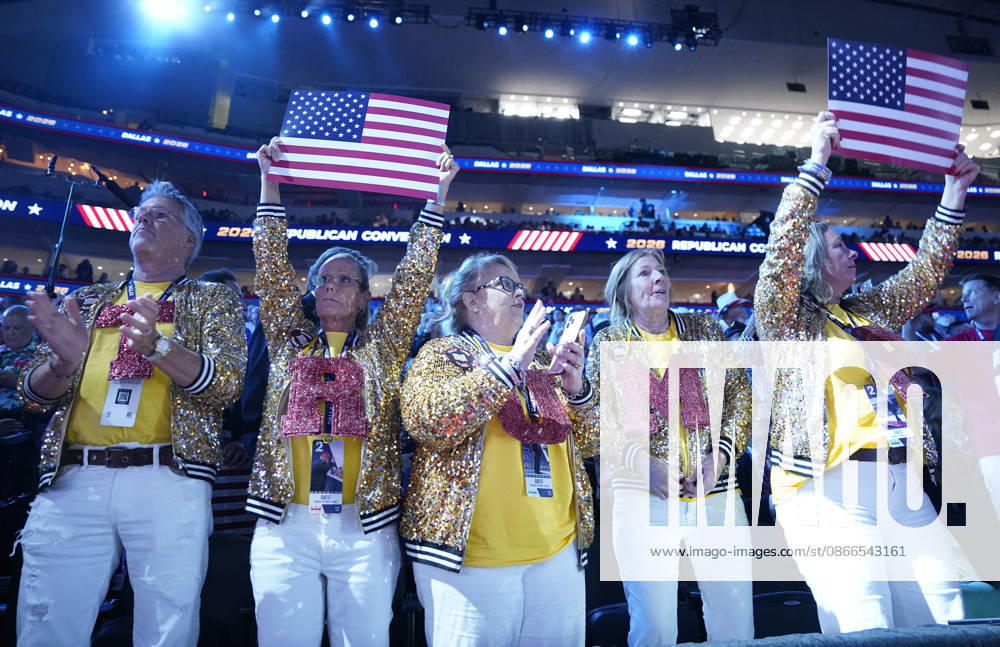 A group of delegates wear jackets spelling out TRUMP during the second day of the Republican midterm convention at American Airlines Center in Dallas, Texas, on Thursday, September 10, 2026. DAL20260910897 BONNIExCASH