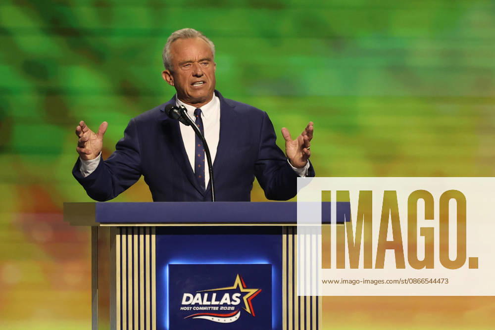 US Secretary of Health and Human Services Robert F. Kennedy Jr. speaks during the second day of the Republican Party convention in Dallas, United States, 10 September 2026. Second day of the Republican National Convention in Dallas !ACHTUNG: NUR REDAKTIONELLE NUTZUNG!