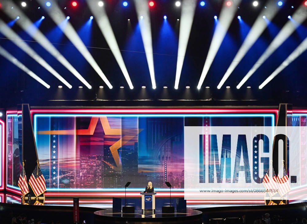 Former White House Press Secretary Karoline Leavitt speaks during the second day of the Republican midterm convention at American Airlines Center in Dallas, Texas, on Thursday, September 10, 2026. DAL20260910903 IANxHALPERIN