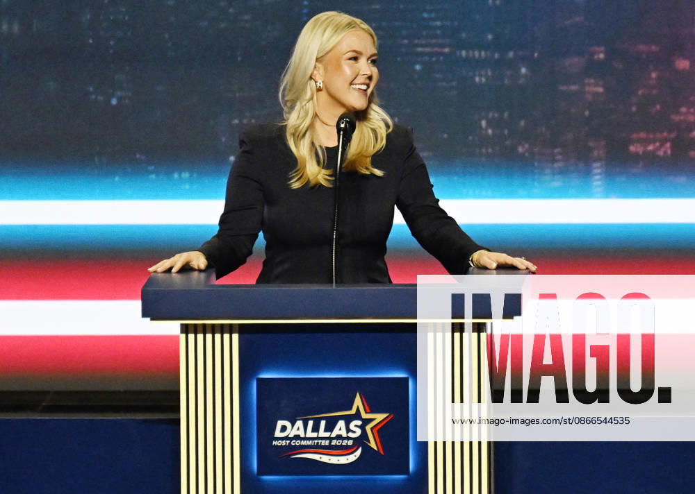Former White House Press Secretary Karoline Leavitt speaks during the second day of the Republican midterm convention at American Airlines Center in Dallas, Texas, on Thursday, September 10, 2026. DAL20260910904 IANxHALPERIN