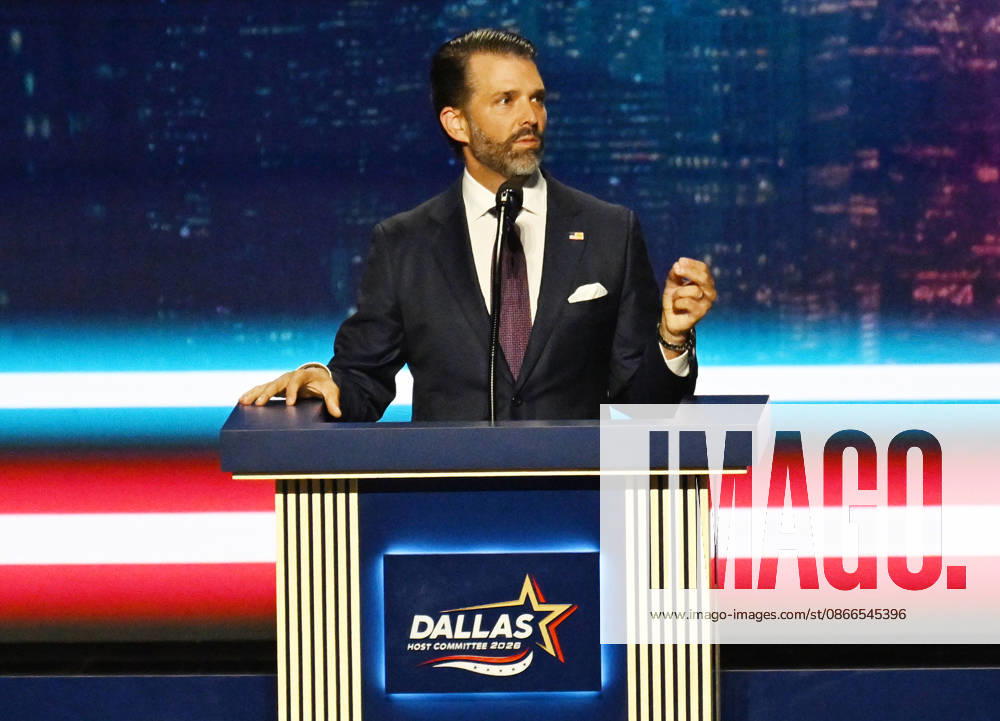 Donald Trump Jr, son of President Donald Trump, speaks during the second day of the Republican midterm convention at American Airlines Center in Dallas, Texas, on Thursday, September 10, 2026. DAL20260910910 IANxHALPERIN