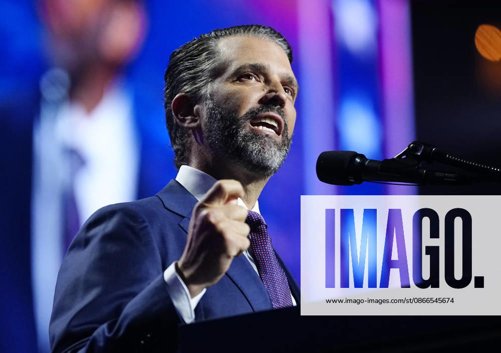 Donald Trump Jr, son of President Donald Trump, speaks during the second day of the Republican midterm convention at American Airlines Center in Dallas, Texas, on Thursday, September 10, 2026. DAL20260910914 BONNIExCASH