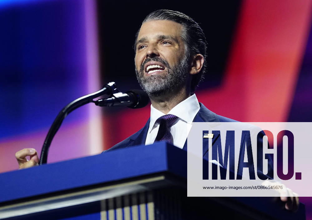 Donald Trump Jr, son of President Donald Trump, speaks during the second day of the Republican midterm convention at American Airlines Center in Dallas, Texas, on Thursday, September 10, 2026. DAL20260910915 BONNIExCASH