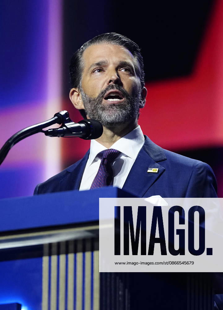 Donald Trump Jr, son of President Donald Trump, speaks during the second day of the Republican midterm convention at American Airlines Center in Dallas, Texas, on Thursday, September 10, 2026. DAL20260910916 BONNIExCASH