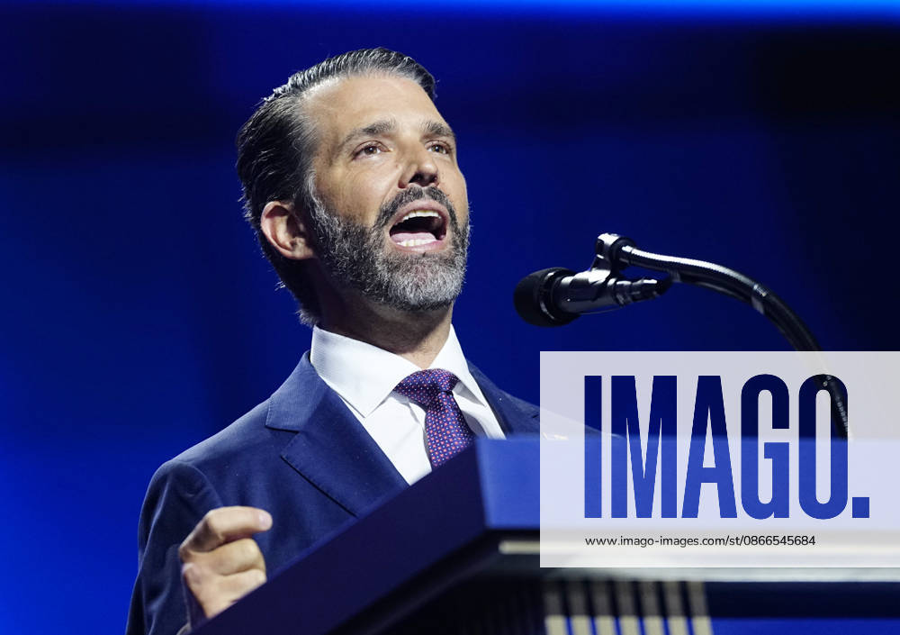 Donald Trump Jr, son of President Donald Trump, speaks during the second day of the Republican midterm convention at American Airlines Center in Dallas, Texas, on Thursday, September 10, 2026. DAL20260910917 BONNIExCASH