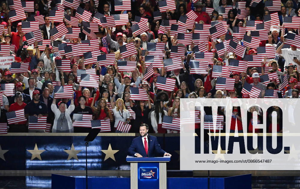 Vice President JD Vance makes a keynote address during the second night of the Republican midterm convention at the American Airlines Center in Dallas, Texas, on Thursday, September 10, 2026. DAL20260910921 IANxHALPERIN