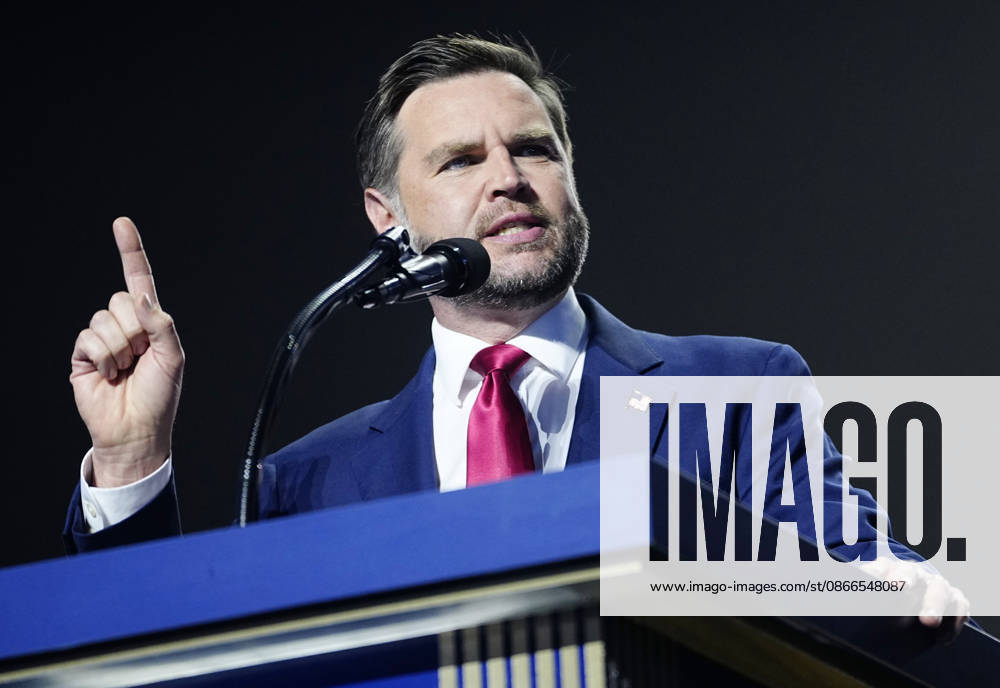 Vice President JD Vance makes a keynote address during the second night of the Republican midterm convention at the American Airlines Center in Dallas, Texas, on Thursday, September 10, 2026. DAL20260910928 BONNIExCASH