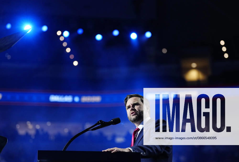 Vice President JD Vance makes a keynote address during the second night of the Republican midterm convention at the American Airlines Center in Dallas, Texas, on Thursday, September 10, 2026. DAL20260910929 BONNIExCASH