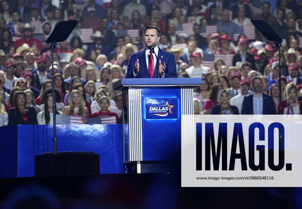 Vice President JD Vance makes a keynote address during the second night of the Republican midterm convention at the American Airlines Center in Dallas, Texas, on Thursday, September 10, 2026. DAL20260910932 BONNIExCASH