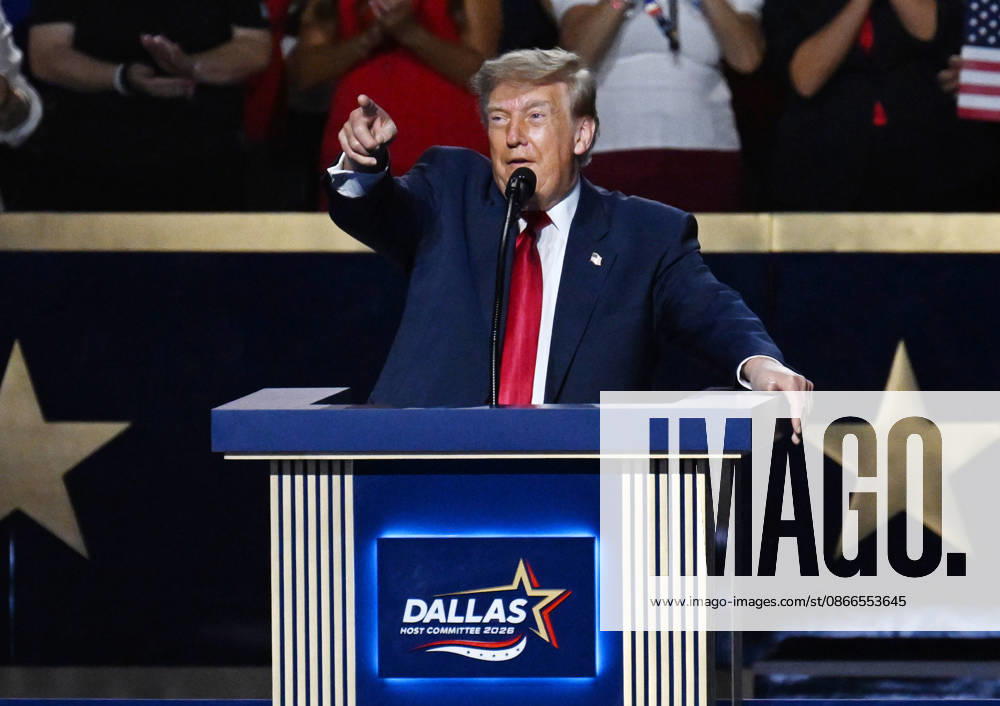 President Donald Trump makes an address during the second night of the Republican midterm convention at the American Airlines Center in Dallas, Texas, on Thursday, September 10, 2026. DAL2026091093542 IANxHALPERIN
