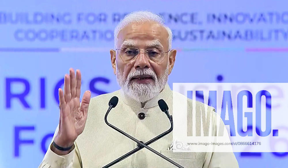 Leaders Session of the BRICS Business Forum New Delhi, Sep 11 (ANI): Prime Minister Narendra Modi addresses the Leaders Session of the BRICS Business Forum, in New Delhi on Friday. (DD News ANI Video Grab) New Delhi Delhi India