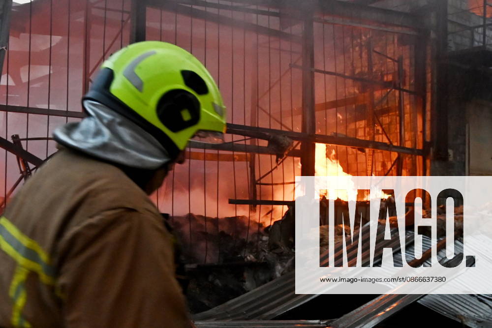 Russian Air Attack On Kyiv, Ukraine Firefighters work near the scene of a fire after a jet-powered drone struck an office building in Kyiv s Podilskyi district, on September 11, 2026. Kyiv Ukraine