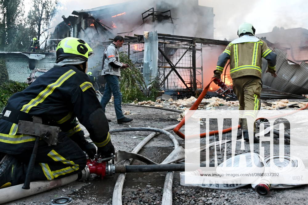 Russian Air Attack On Kyiv, Ukraine Firefighters work near the scene of a fire after a jet-powered drone struck an office building in Kyiv s Podilskyi district, on September 11, 2026. Kyiv Ukraine