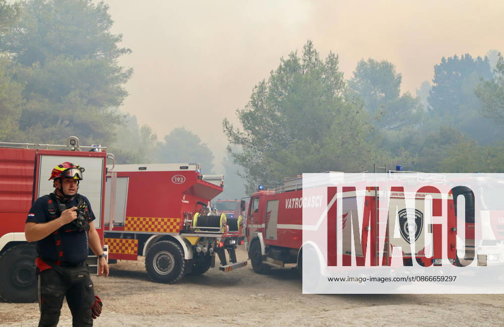 Croatia Island Wildfire Members of Croatian fire are working to extinguish a wildfire near city Milna at Island Brac, Croatia on September 12, 2026. IvoxCagalj PIXSELL