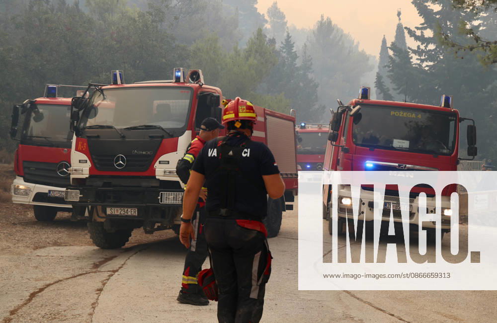 Croatia Island Wildfire Members of Croatian fire are working to extinguish a wildfire near city Milna at Island Brac, Croatia on September 12, 2026. IvoxCagalj PIXSELL