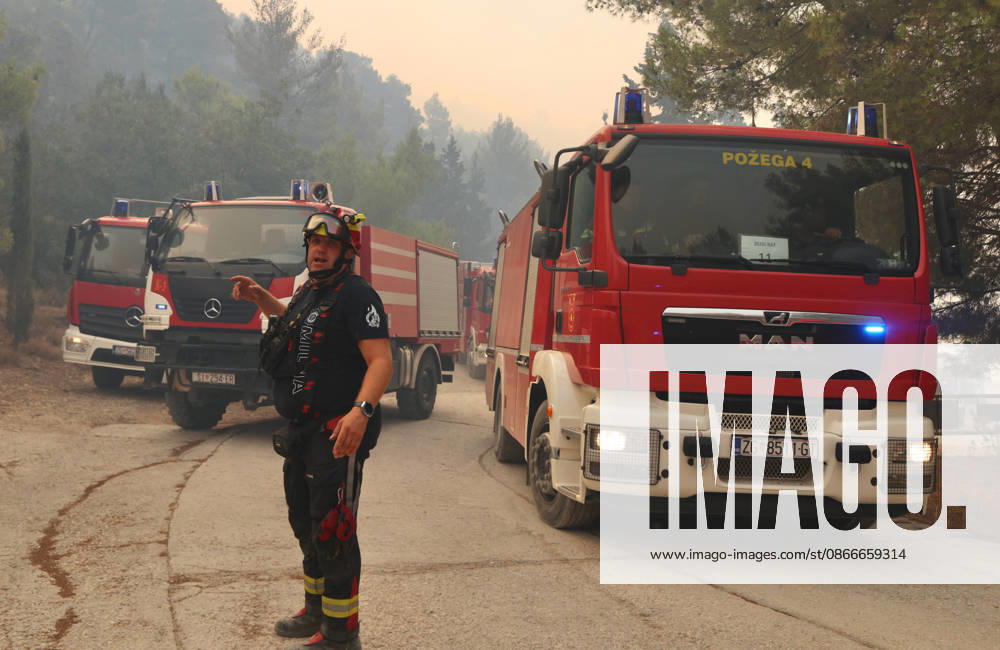 Croatia Island Wildfire Members of Croatian fire are working to extinguish a wildfire near city Milna at Island Brac, Croatia on September 12, 2026. IvoxCagalj PIXSELL