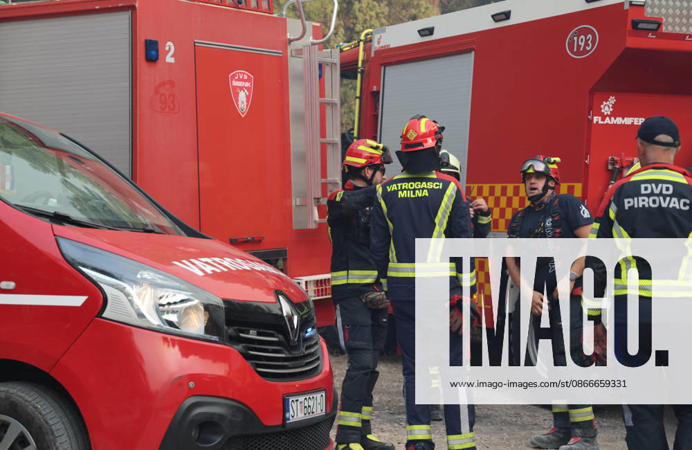 Croatia Island Wildfire Members of Croatian fire are working to extinguish a wildfire near city Milna at Island Brac, Croatia on September 12, 2026. IvoxCagalj PIXSELL