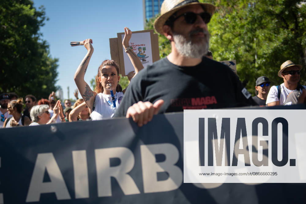 Airbus Workers Protest in Madrid A large crowd gathers during a protest by Airbus employees on September 12, 2026, in Madrid, Spain. The march proceeded from Plaza de Colón to the Ministry of Industry headquarters and was attended by employees from work sites in Madrid, Seville, Albacete, Toledo, and Cádiz. SEPTEMBER 12, 2026 Fernando Sá Madrid Madrid, Spain