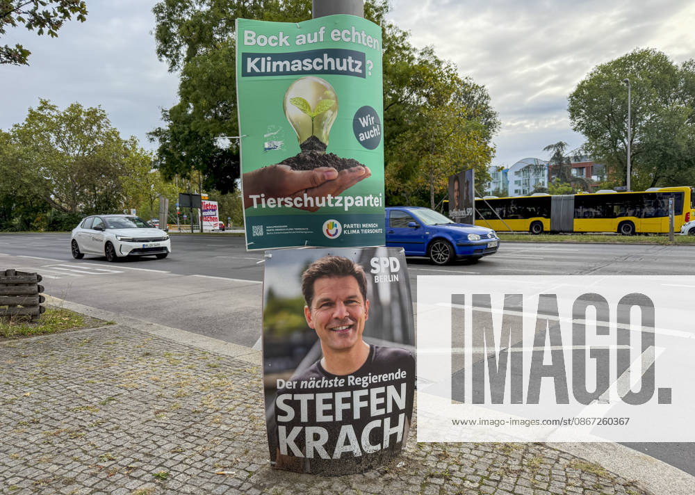 Ahead of Berlin House of Representatives election BERLIN, GERMANY - SEPTEMBER 19: Election campaign posters featuring political parties and candidates are displayed on streets across the city ahead of the Berlin House of Representatives election to be held in Berlin, Germany, on September 19, 2026. Halil Sagirkaya Anadolu Berlin Germany. Editorial use only. Please get in touch for any other usage.