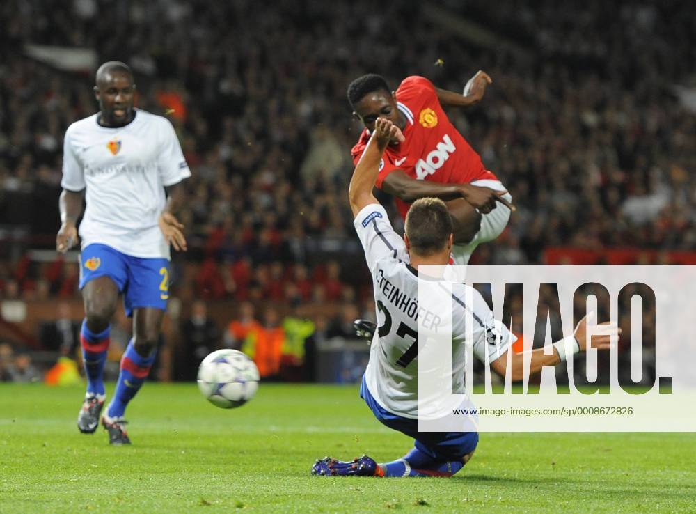 Danny Welbeck of Manchester United scores the first goal UEFA Champions League Group C, Manchester United (ManU) - FC Basel .