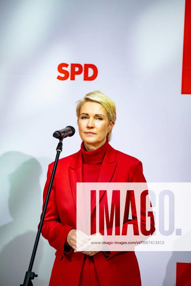 Spitzenkandidatin der SPD in Mecklenburg-Vorpommern Manuela Schwesig bei einer Pressekonferenz im Willy-Brandt-Haus in Berlin am 21. September 2026. Reaktionen auf den Landtagswahlen in Mecklenburg-Vorpommern und Berlin