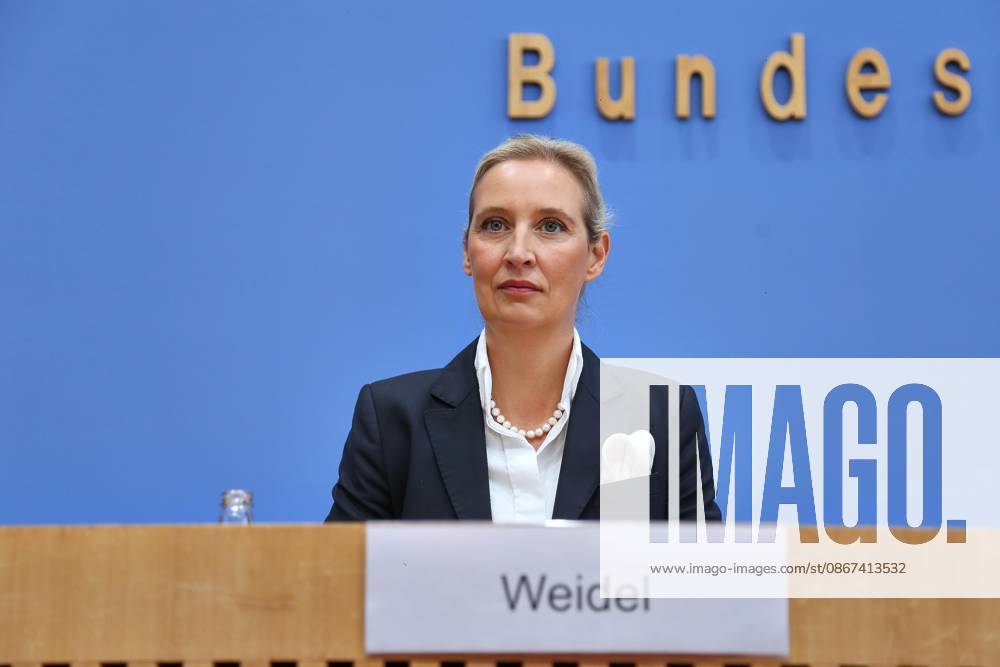 Berlin, Deutschland, 21.09.2026: Bundespressekonferenz: AfD - Auswirkungen der Landtagswahlen in Berlin und Mecklenburg-Vorpommern auf die Bundespolitik: AfD-Vorsitzende Alice Weidel