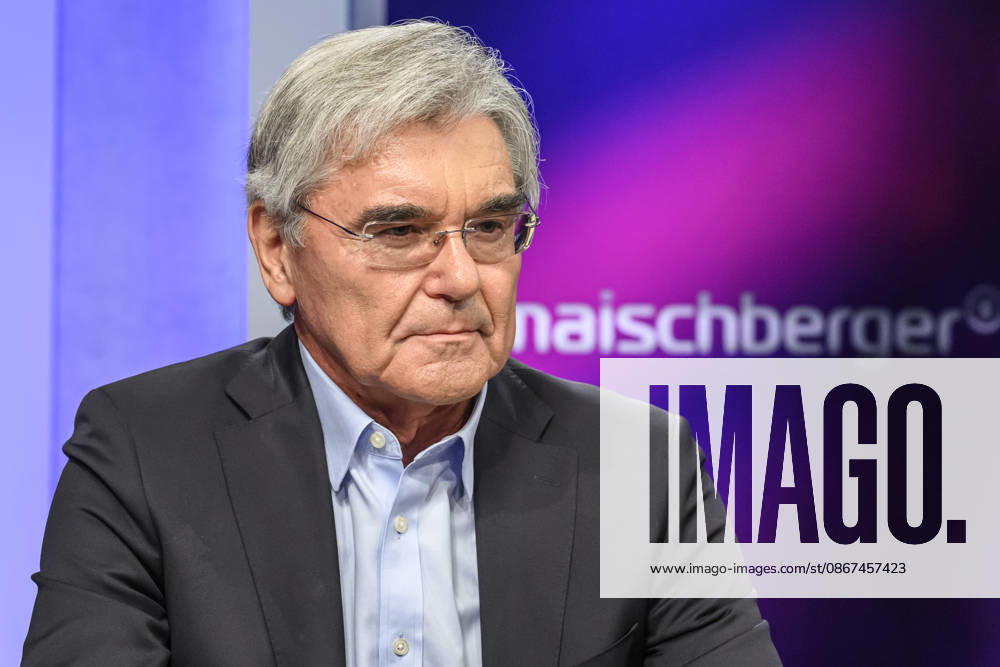 Im Bild v.l.: Joe Kaeser (Siemens Energy), GER, Berlin, Studio, zu Gast bei Maischberger, politische Talkshow, TV, Format, mit Moderatorin Sandra Maischberger, Das Erste, aus Adlershof Am Studio 20, 21.09.2026,
