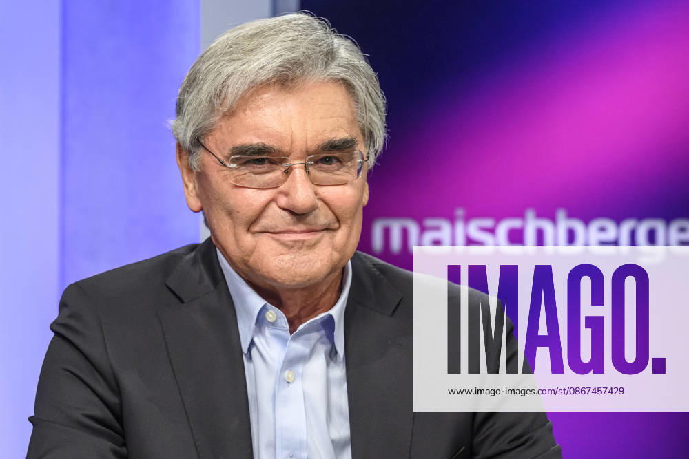 Im Bild v.l.: Joe Kaeser (Siemens Energy), GER, Berlin, Studio, zu Gast bei Maischberger, politische Talkshow, TV, Format, mit Moderatorin Sandra Maischberger, Das Erste, aus Adlershof Am Studio 20, 21.09.2026,