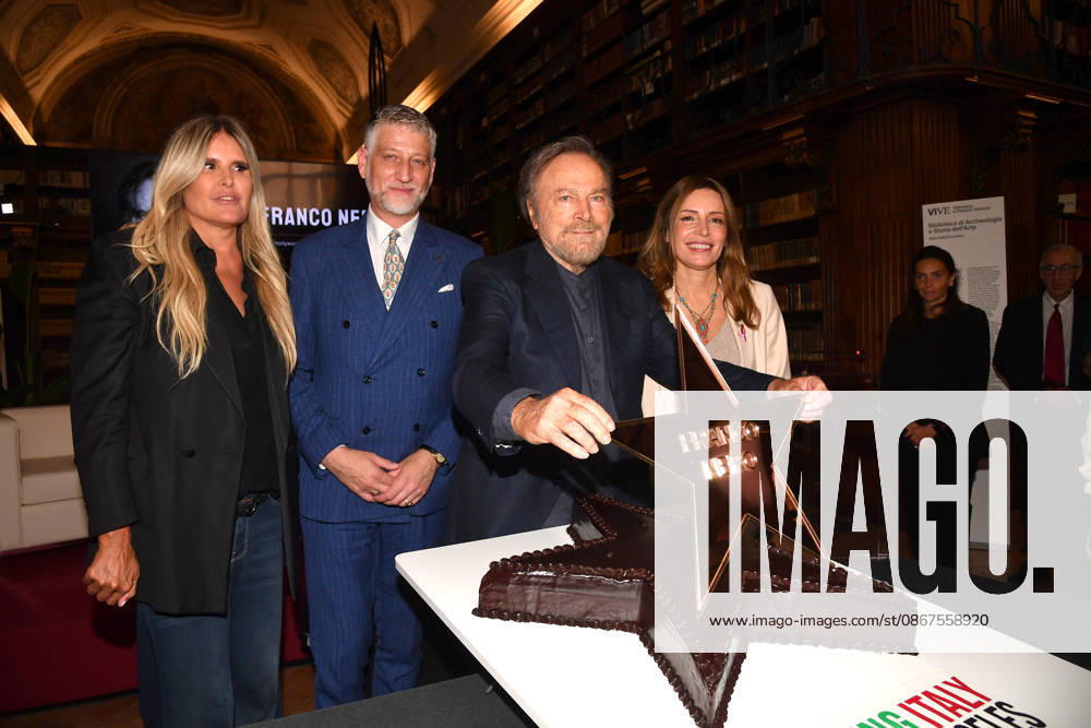 IPA88844474 - Rome, Ministry of Culture: Celebration for Franco Nero’s Stella Award. Pictured: Tiziana Rocca, Alessandro Giuli, Franco Nero, Lucia Borgonzoni