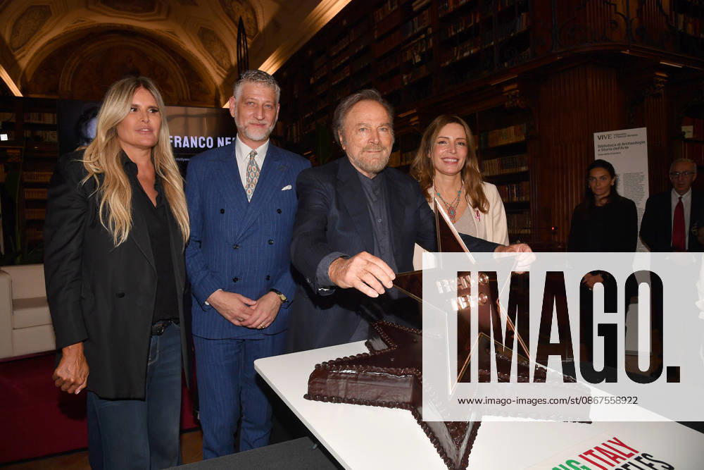 IPA88844481 - Rome, Ministry of Culture: Celebration for Franco Nero’s Stella Award. Pictured: Tiziana Rocca, Alessandro Giuli, Franco Nero, Lucia Borgonzoni