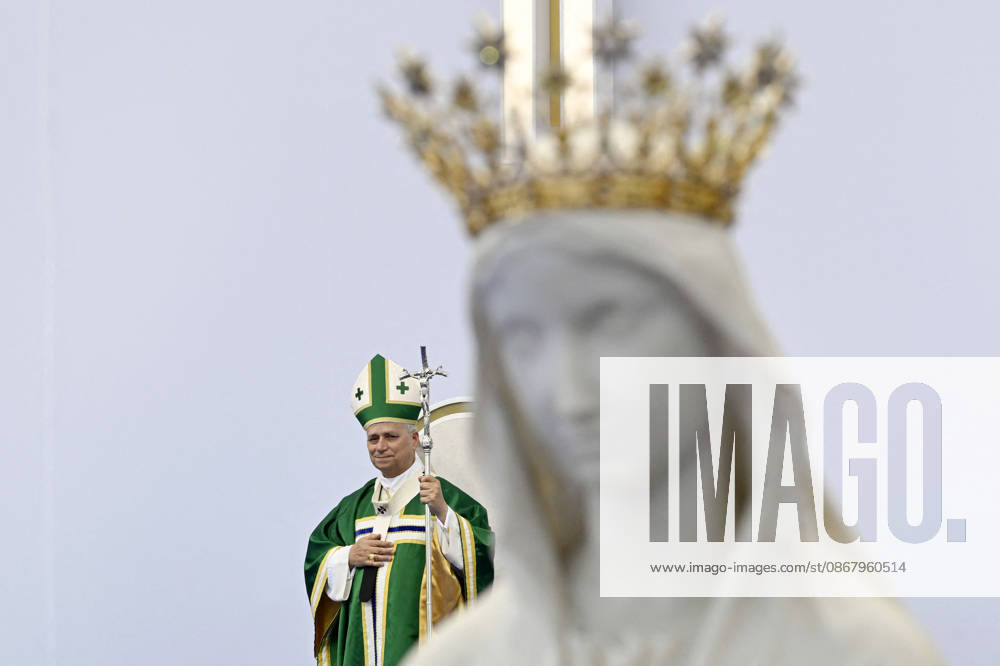 Pope Leo XIV in France - Mass in Lourdes Pope Leo XIV celebrates Holy Mass at the Shrine of Our Lady of Lourdes, France on September 27, 2026 on the third day of his four-day Apostolic Journey to France. Photo by (EV) Simone Risoluti Vatican Media ABACAPRESS.COM Lourdes France