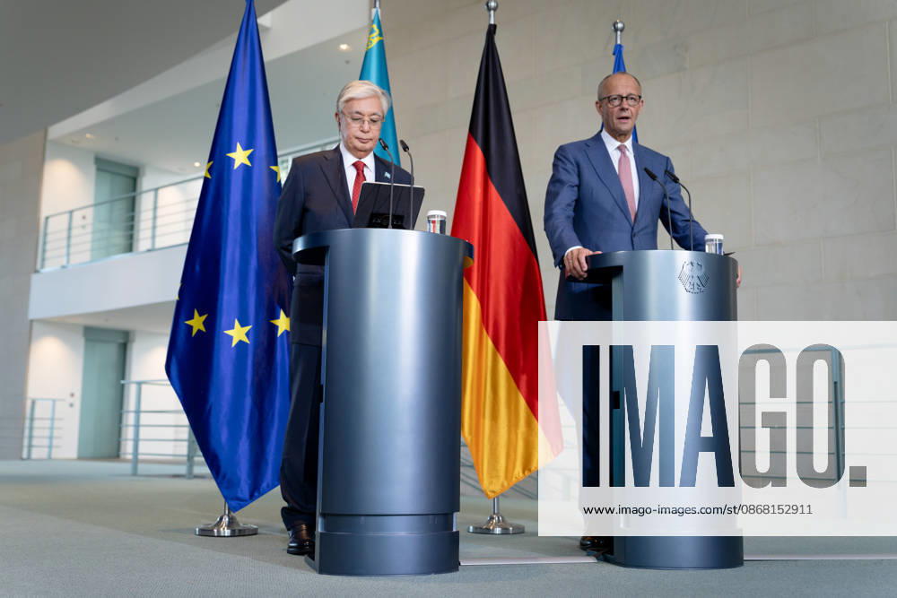 Friedrich Merz, Bundeskanzler, Staatspräsident, Kasachstan, Kassym-Schomart Tokajew Berlin, Bundeskanzleramt, Friedrich Merz, Bundeskanzler, Staatspräsident, Kasachstan, Kassym-Schomart Tokajew Berlin Berlin GER