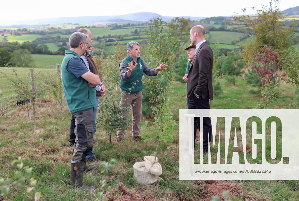 The Prince Of Wales Visits Monmouthshire And Herefordshire ABERGAVENNY, WALES - OCTOBER 01: Prince William, Prince Of Wales (R) joins volunteers participating in a seed collection activity and hears about the progress towards the goal of planting one million trees during his visit to meet representatives from charity Stump Up For Trees, which aims to plant native trees across South Wales, at White Castle Farm on October 01, 2026 in Abergavenny, Wales. The Prince of Wales visited the region to meet with those tackling the threat of flooding caused by extreme weather conditions., Credit:Chris Jackson PA ROTA - B68 Avalon United Kingdom, Wales, Abergavenny