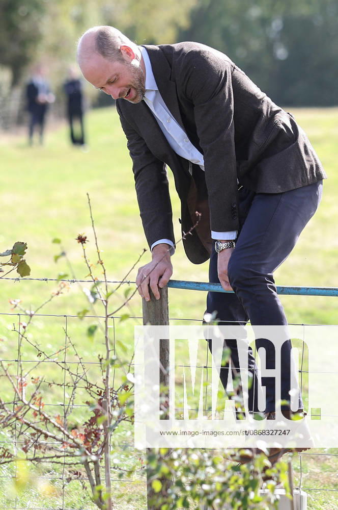 The Prince Of Wales Visits Monmouthshire And Herefordshire ABERGAVENNY, WALES - OCTOBER 01: Prince William, Prince Of Wales climbs over a wire fence during a visit to the charity Stump Up For Trees, to hear about the charity s goal of planting one million native trees across South Wales, at White Castle Farm on October 01, 2026 in Abergavenny, Wales. The Prince of Wales also visited the region to meet with those tackling the threat of flooding caused by extreme weather conditions., Credit:Chris Jackson PA ROTA - B68 Avalon United Kingdom, Wales, Abergavenny