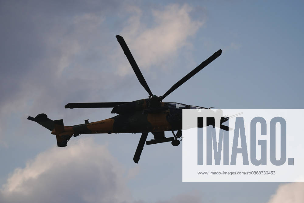 TEKNOFEST Southeast in Turkiye s Sanliurfa SANLIURFA, TURKIYE - OCTOBER 1: A T-129 (ATAK) helicopter performs a demonstration flight during the 15th edition of the Aviation, Space and Technology Festival (TEKNOFEST), the world s largest aviation, space and technology festival, on its second day at Sanliurfa GAP Airport in Sanliurfa, Turkiye, on October 1, 2026. Adem Kutucu Anadolu Sanliurfa Turkey. Editorial use only. Please get in touch for any other usage.