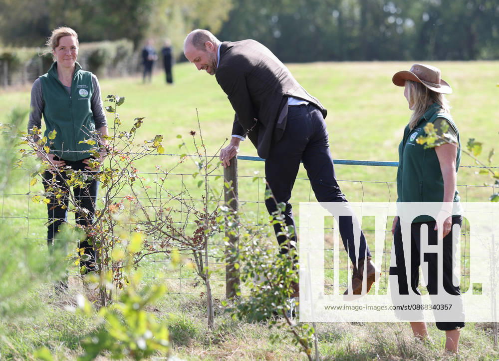 The Prince Of Wales Visits Monmouthshire And Herefordshire ABERGAVENNY, WALES - OCTOBER 01: Prince William, Prince Of Wales (C) climbs over a wire fence during a visit to the charity Stump Up For Trees, with Dr Jenny Knight (L) and Kate Beavan, to hear about the charity s goal of planting one million native trees across South Wales, at White Castle Farm on October 01, 2026 in Abergavenny, Wales. The Prince of Wales also visited the region to meet with those tackling the threat of flooding caused by extreme weather conditions., Credit:Chris Jackson PA ROTA - B68 Avalon United Kingdom, Wales, Abergavenny