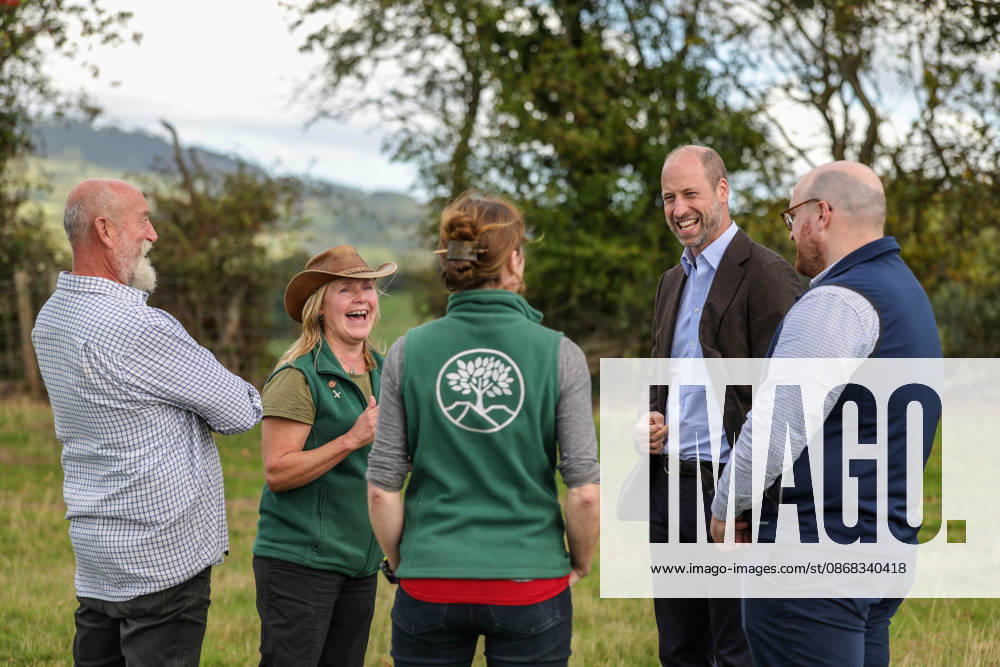 The Prince of Wales Meets Communities, Organisations and Farmers Tackling Flood Risk and Climate-Resilience in Monmouthshire and Herefordshire 01 10 2026. White Castle Farm, Monmouthshire, UK. The Prince of Wales during a visit to White Castle Farm to meet representatives from Stump Up For Trees, a community based environmental charity working across South Wales to restore native woodland and recognise its powerful potential to support sustainable solutions to flooding risk. The Prince met a local farming family who have partnered with the charity to use their land for upstream flooding interventions. He also joined volunteers participating in a seed collection activity and heard about the organisations progress towards its goal of plant