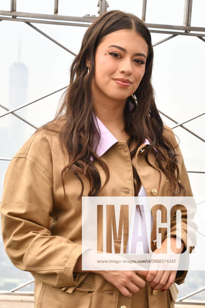 NEW YORK, NY- OCTOBER 1: Amber Midthunder pictured during a visit to he Empire State Building Ahead of the Release of Mike Flannigan s Carrie on October 1, 2026 in New York City.